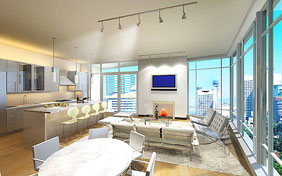 Highland Tower living room